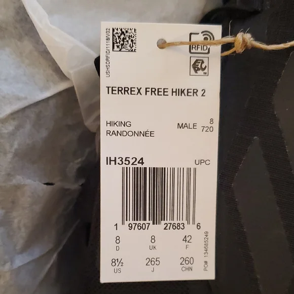 NWT Mens Adidas Terrex Free Hiker 2 GTX Black Hiking Boots Size 8.5 - Picture 4 of 9